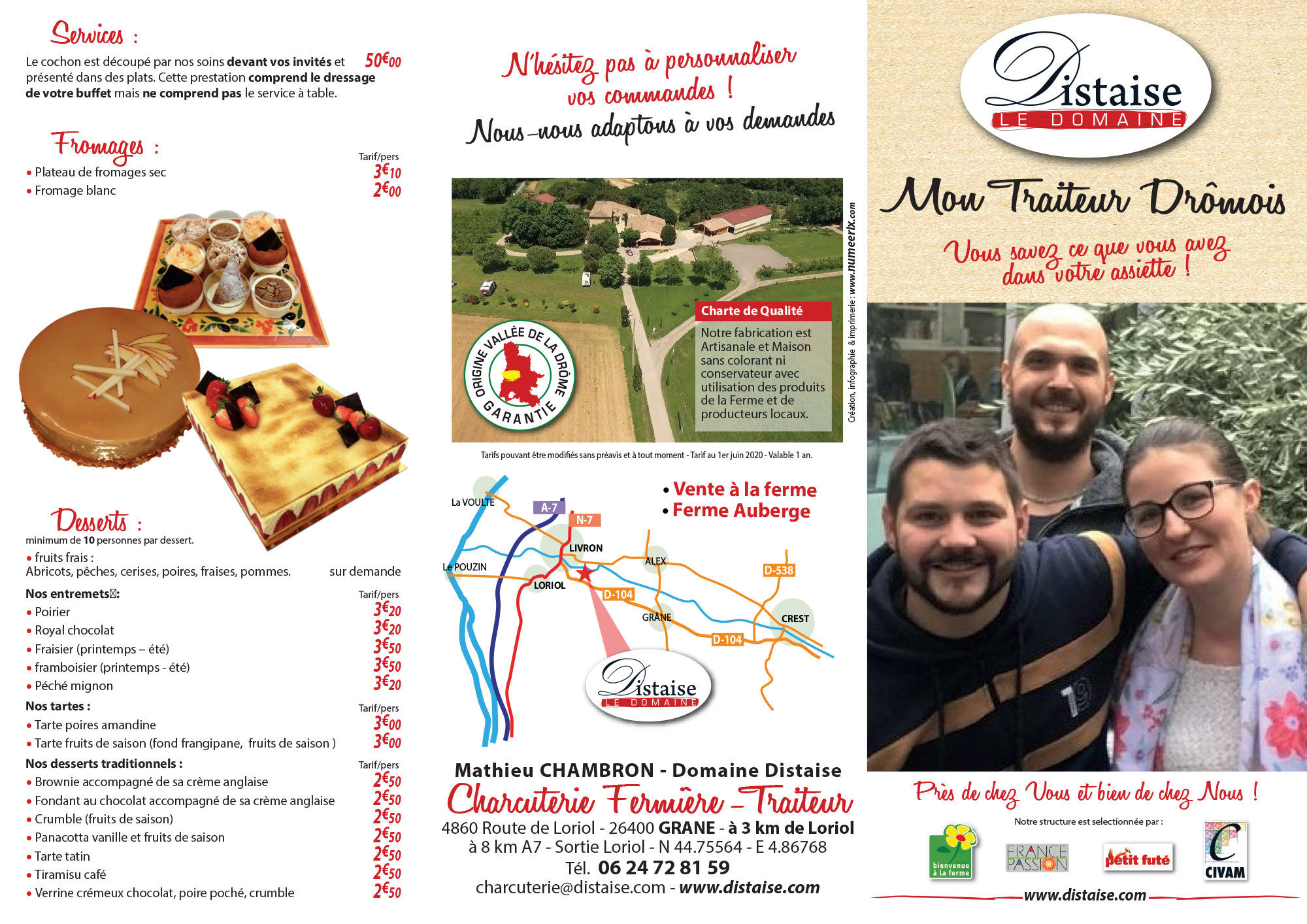 Flyer recto traiteur Distaise