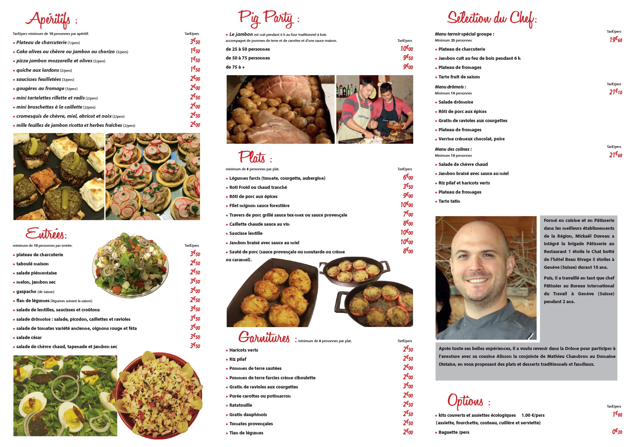 Flyer Verso Traiteur Distaise